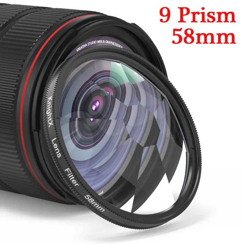Camera Prism Filter Split Kaleidoscope 52mm 55mm 58mm 67mm 72mm 77mm Photography Accessories mcuv ND CPL Star Glass mobile phone