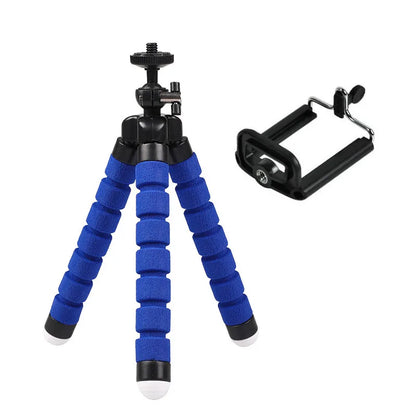 Flexible Octopus Mini Tripod for Phone & Action Camera — With Holder Clip