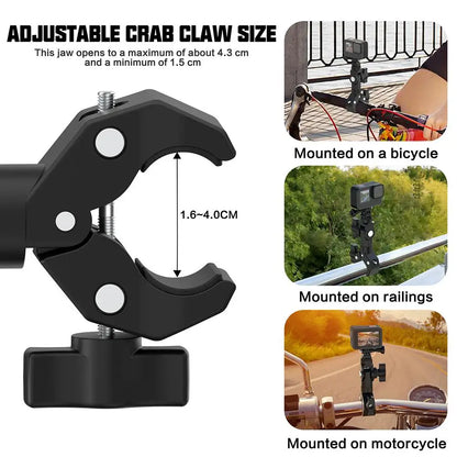 ‌For Insta360 X5 Motorcycle Handlebar Mount Anti-Shake Anti-Slip Gear Clamp Heavy-Duty Bike Mount For Action Cameras Accessories