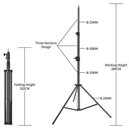 SH 2.8M Stainless Steel Light Stand Heavy Duty Load weight 10kg Photography Studio Support Tripod For Led Light Photo Studio