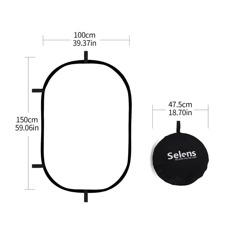 100X150CM Foldable Oval Reflector Soft Light Board Photo Video Photography Diffuser Photo Studio Soft Panel with Portable bag