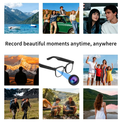 AI Smart Video Glasses, equipped with an 8-megapixel camera, supporting 4K HD video recording, wireless calling and music