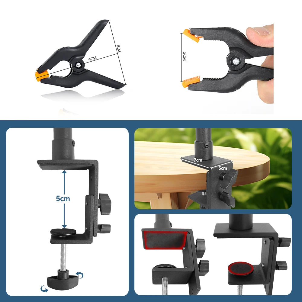 Adjustable Small Desk T-shaped Tripod Stand Background Backdrop Photography Support System Photo Studio Paper Muslin Backdrops