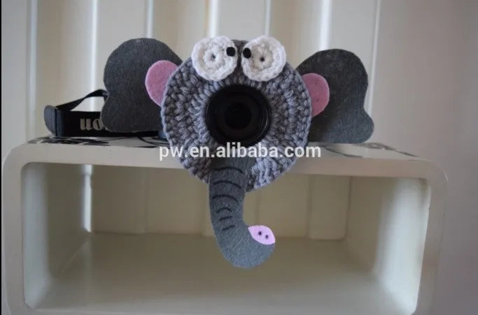 Camera Lens Buddy Baby Photography Attracts Stuffed Plush Toys Knitted Camera Lens Companion Photography Accessories