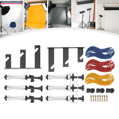 3 Axis Hook Background Support System Manual Lift for Photo Studio Backdrops Paper Cloth PVC - Ceiling Wall Mount Bracket Kit