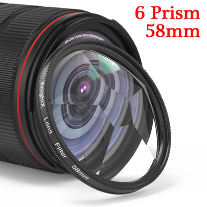 Camera Prism Filter Split Kaleidoscope 52mm 55mm 58mm 67mm 72mm 77mm Photography Accessories mcuv ND CPL Star Glass mobile phone