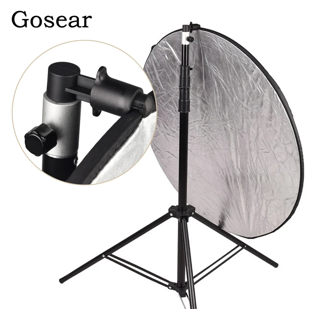Gosear Aluminum Portable Photo Video Studio Photography Background Reflector Softbox Disc Holder Clip for Light Stand 55 x 73mm