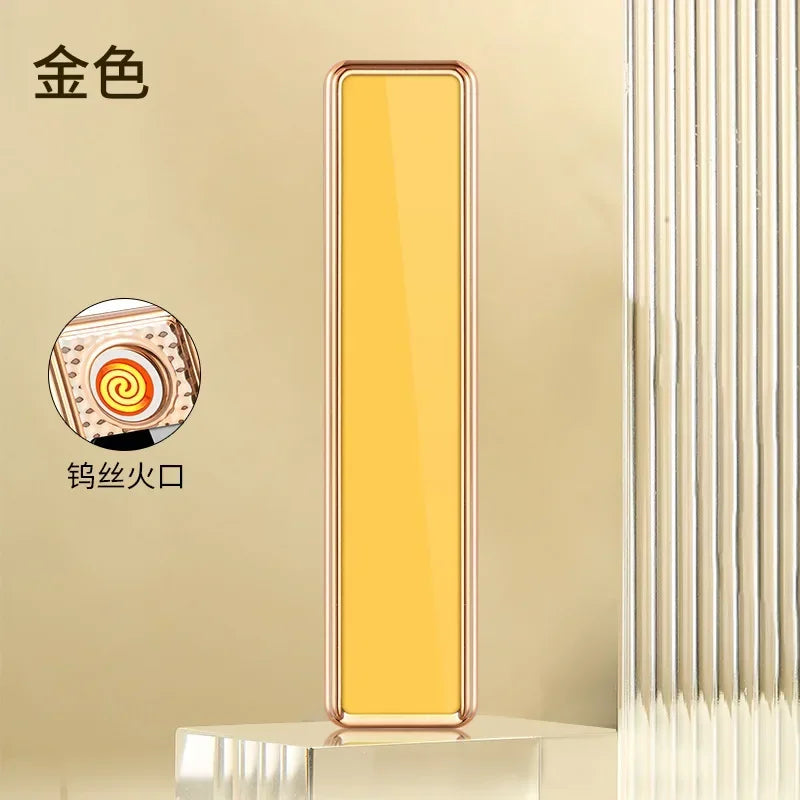 Mini Windproof USB Rechargeable Lighter Touch Metal Electronic Flameless Lighter Cigarette Cigar Accessories Men Gadgets Gifts