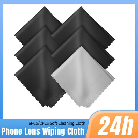 2/6PC Ultra-fine Fiber Cleaning Cloth Phone Lens Wiping Cloth Stretch Free Soft Efficient Cleaning Cloth Photography Accessories