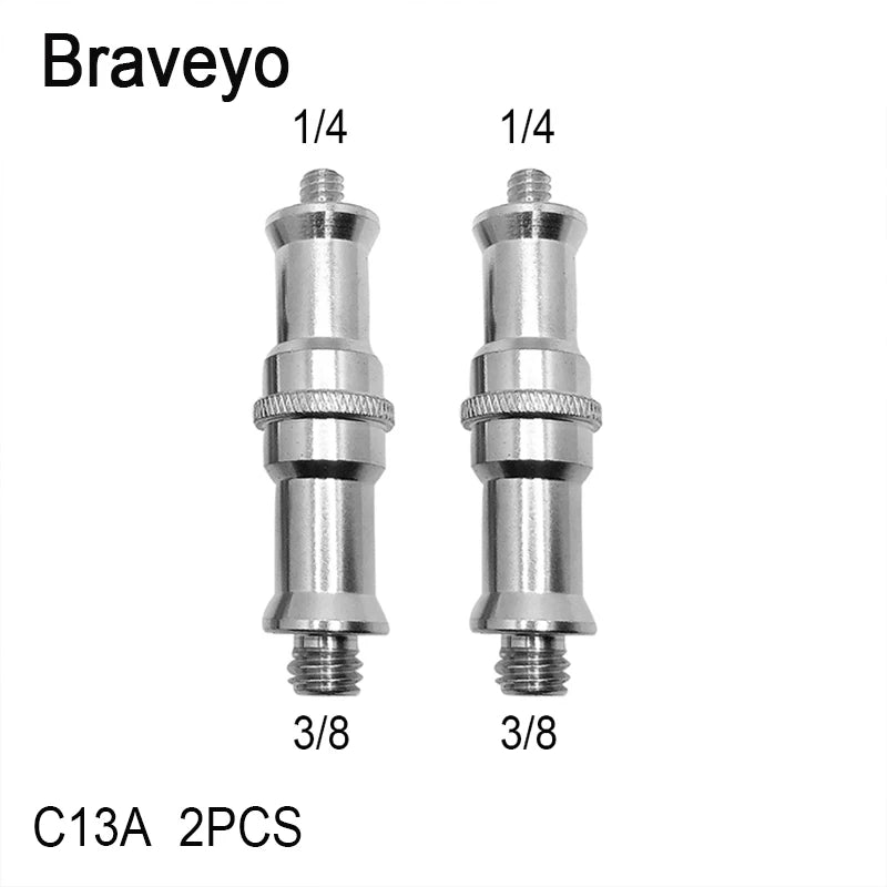 Flash Bracket Conversion Screw 1/4 3/8 Inch Long Stud Socket Revolving Transfer Metal Screw Tripod Photography Accessories