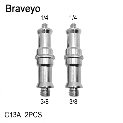 Flash Bracket Conversion Screw 1/4 3/8 Inch Long Stud Socket Revolving Transfer Metal Screw Tripod Photography Accessories