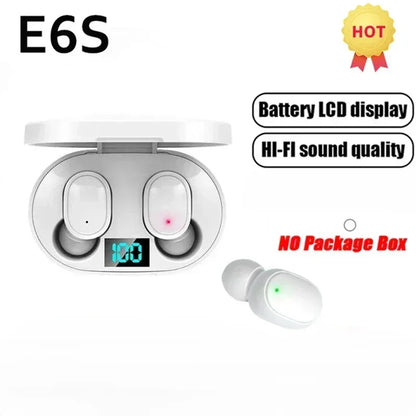 E6S Air Pro Fone Bluetooth Earphones Wireless Headphones LED Display Noise Cancelling Earbuds by Mic Wireless Bluetooth Headset