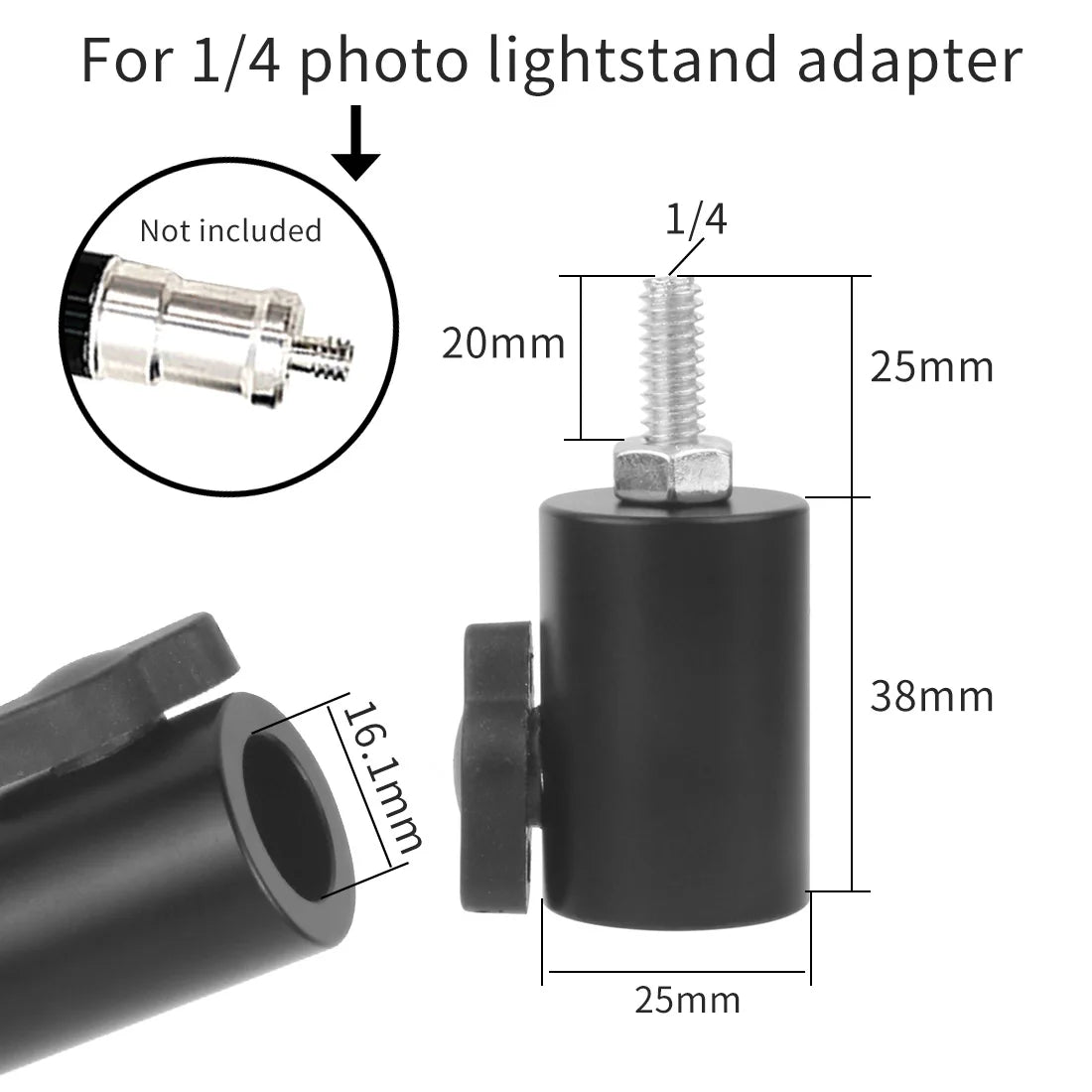 Tripod Light Stand Adapter 1/4" 3/8" Screw Converter 16mm 18mm Hole for Flash LED Monitor DSLR Camera Photography Accessories