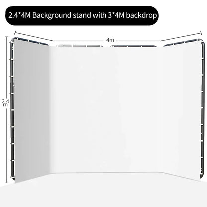 Portable Large Chromakey Green Screen Backdrop with Stand Photography Background Support System 240x400cm Shooting Video Photo