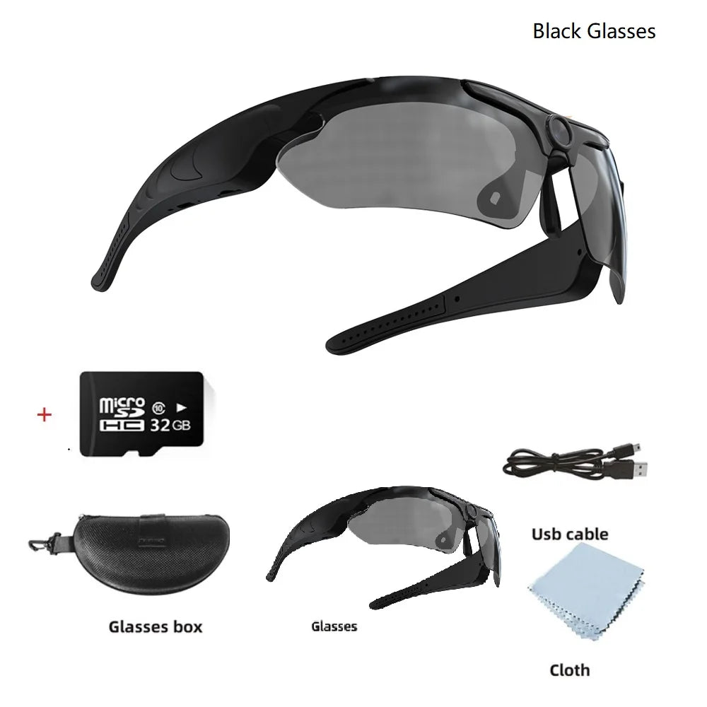 Wearable HD 1080P Camera Outdoor Cycling Glasses Polarized Lens Smart Camcorder Security Protection Video Record Smart Camera