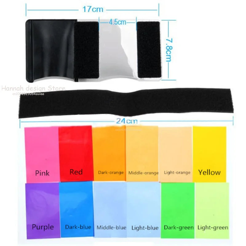 12 Colors/set Camera Color Filters Photography Gel Filter Flash Diffuser Softbox Studio Lighting Filters For Cameras Photography