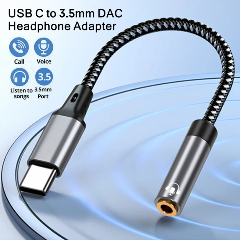 USB C To 3.5 Mm Audio Aux Cable Type C To 3.5mm Jack Headphone Adapter for Macbook Air Huawei Xiaomi Samsung Galaxy S24 S23 S22