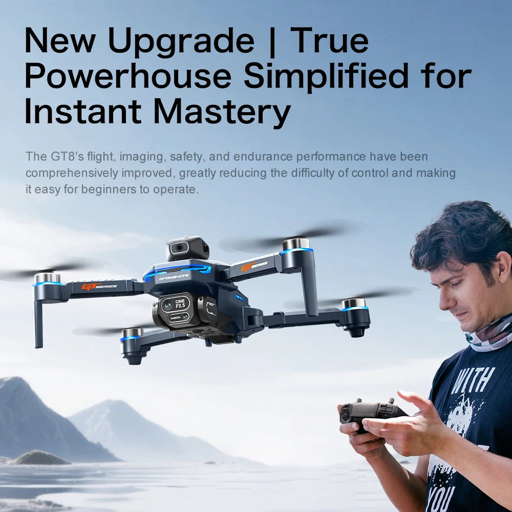 Lenovo GT8 drone 8K HD dual camera aerial photography obstacle avoidance with large screen brushless four-axis aircraft dron
