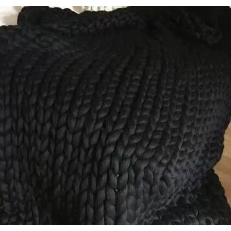Newborn Photography Props Merino Wool Knitted Braid Blanket for Baby Photo Shoot Background Basket Stuffer Bump Wrap 50x50CM