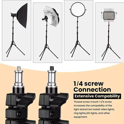 78'' Light Stand for Photography Aluminum Alloy Foldable Portable Photographic Lighting Tripod Camera Flash Mount Brackets