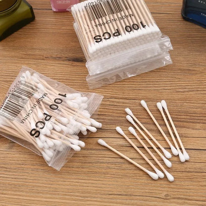 Pointed Tip Cotton Swabs  Count Double Pointed Cotton Buds Precision Tips with Bamboo Sticks for Makeup Nail Tools Personal