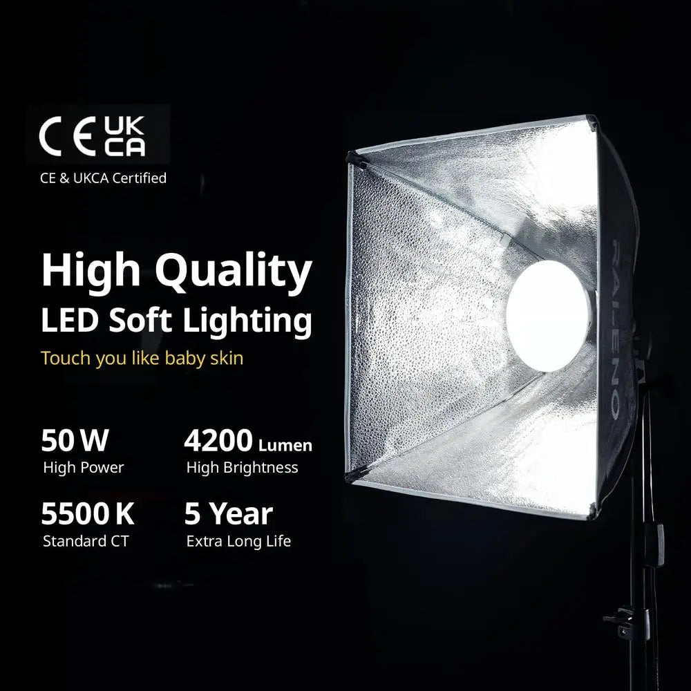 Sotbox Photography Lighting Kit, 16'' x 16'' Sotbox Lighting or TikTok with LED Bulb (50W | 5500K | 97 CRI | TLCI≥97), Continuou