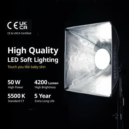 Sotbox Photography Lighting Kit, 16'' x 16'' Sotbox Lighting or TikTok with LED Bulb (50W | 5500K | 97 CRI | TLCI≥97), Continuou