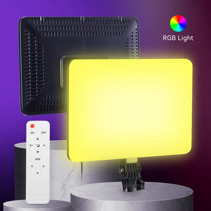 RGB 14'' LED Video Light Remote Control Photography Selfie Dimmable Panel Lighting Photo Studio Live Stream Fill Lamp Tripod