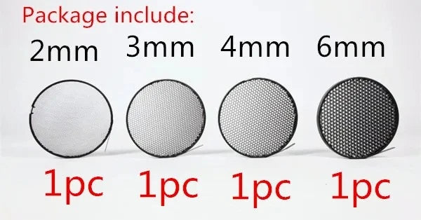 6/4/3/2mm Honeycomb Grid for Bowens Mount Standard Reflector Photography Studio Equipment  Aluminum 7'' 170mm