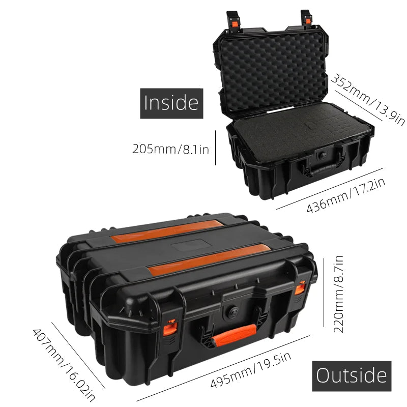 Pre Cut Foam Hard Case Waterproof Shockproof Camera Photography Gun Hard Case Tool Box For Camera Equipment Tools Storage