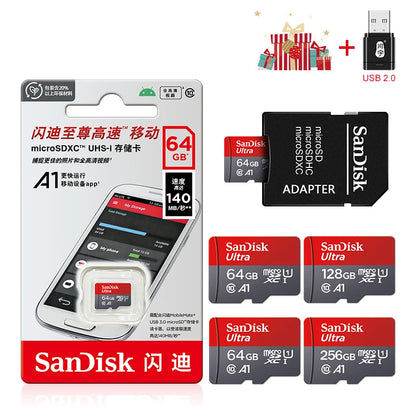 100% Original SanDisk Micro tf SD Card Class 10 TF Card 32GB 64GB 128GB Memory Card for Phone Tablet Flash Card