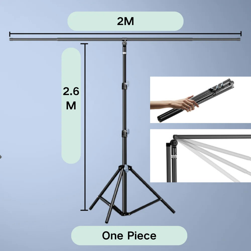 Adjustable Small Desk T-shaped Tripod Stand Background Backdrop Photography Support System Photo Studio Paper Muslin Backdrops