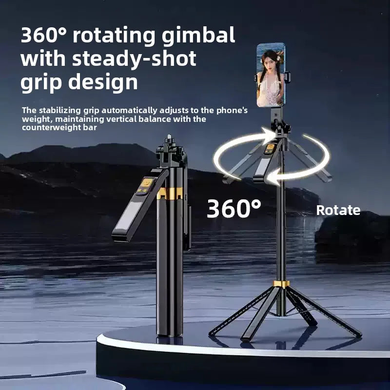 AI intelligent follow-up face tracking selfie stick 360degree automatic rotation portable travel photography mobile phone tripod