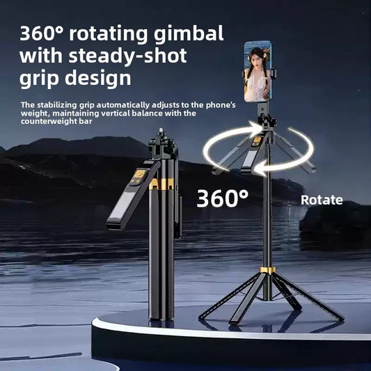 AI intelligent follow-up face tracking selfie stick 360degree automatic rotation portable travel photography mobile phone tripod
