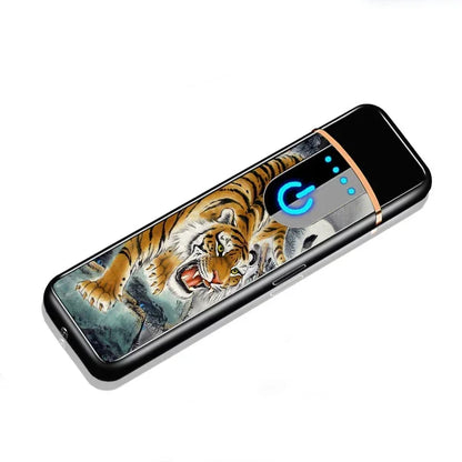 Mini Windproof USB Rechargeable Lighter Touch Metal Electronic Flameless Lighter Cigarette Cigar Accessories Men Gadgets Gifts