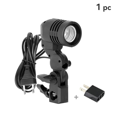Single Head Bulb Holder E27 Socket Flash Umbrella Bracket Photo Lighting Bulb Holder For Photography Studio Accessories US EU