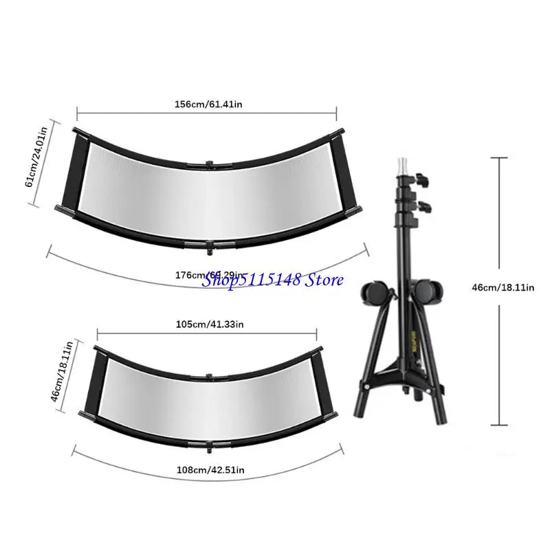 F3MA Compactly Curved Photography Reflector Studio Lighting Tool With Metal Frame
