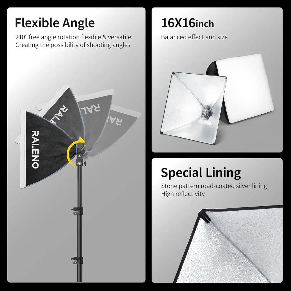 Sotbox Photography Lighting Kit, 16'' x 16'' Sotbox Lighting or TikTok with LED Bulb (50W | 5500K | 97 CRI | TLCI≥97), Continuou