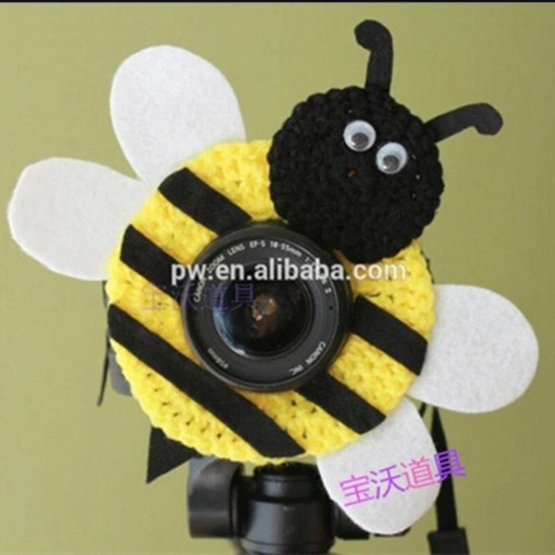 Camera Lens Buddy Baby Photography Attracts Stuffed Plush Toys Knitted Camera Lens Companion Photography Accessories