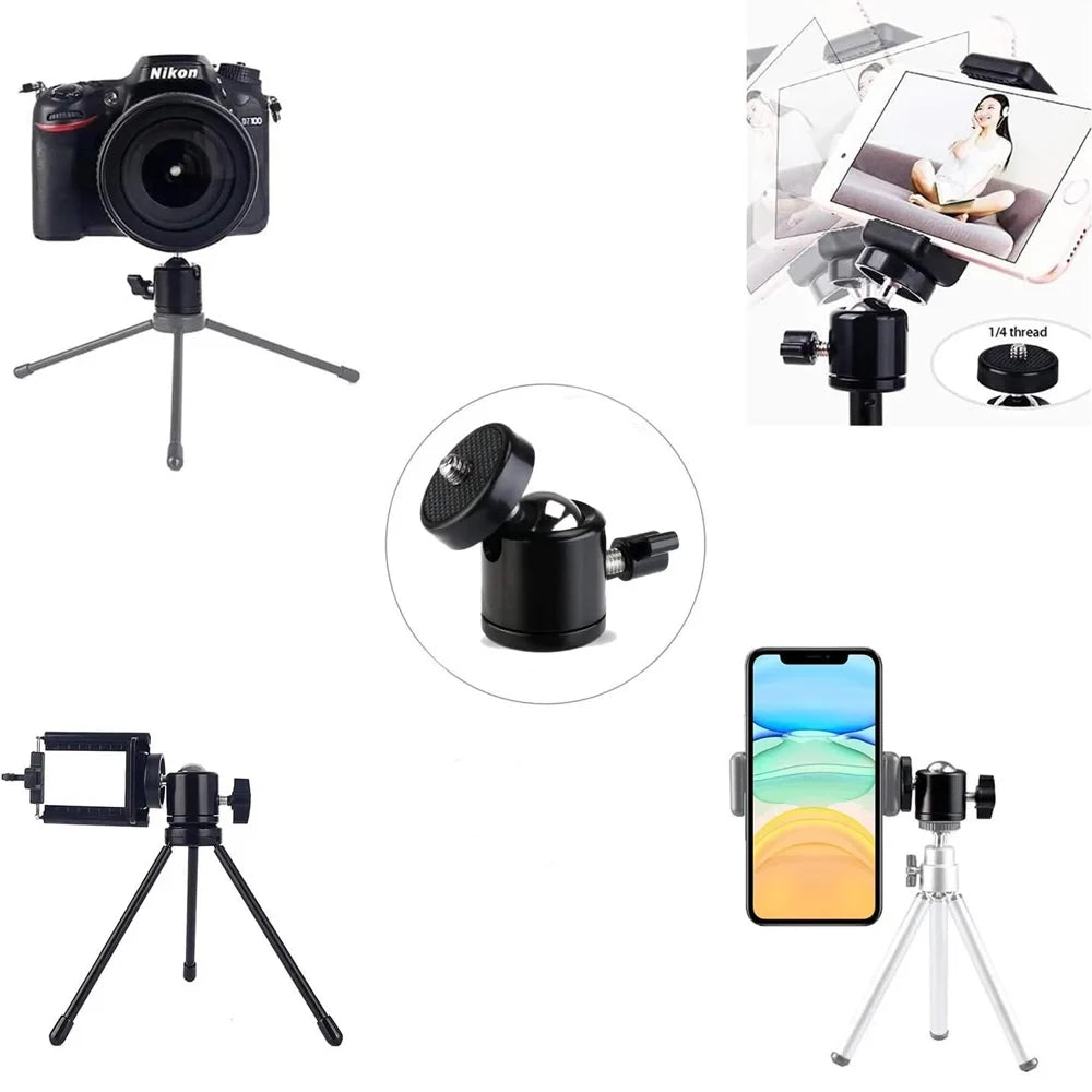 1/4 screw live streaming tripod photography accessories with 360 ° rotation adjustable  For DSLR DV Cameras