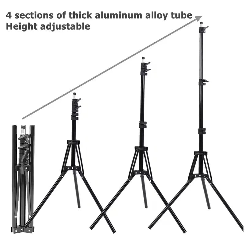 78'' Light Stand for Photography Aluminum Alloy Foldable Portable Photographic Lighting Tripod Camera Flash Mount Brackets