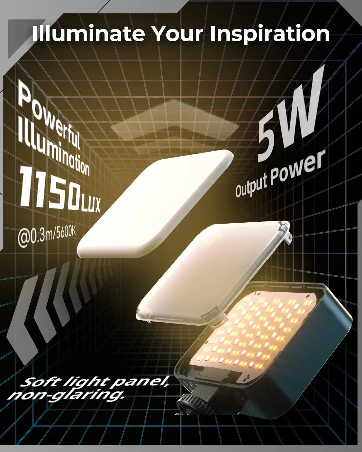 SMALLRIG Vibe P108 Pro RGB Video Light, Portable Led Camera Light for Photography, Cold Shoe Light, CRI95+, 2500-6500K, 12