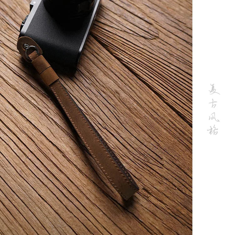 Handmade Genuine Leather Camera Wrist Strap For FUJJI Fujifilm  Leica  Canon Nikon Sony Lumix Panasonic
