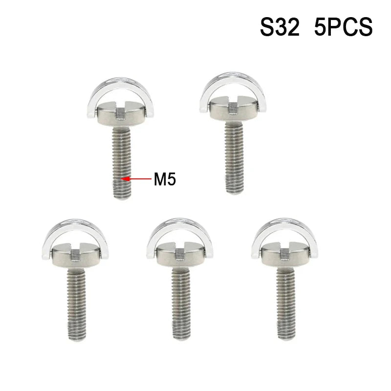 1/4-20 D-ring Mounting Camera Screws Stainless Steel Extended DSLR Tripod Quick Release Plate Screw Photography Accessories