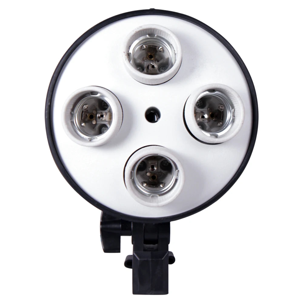 E27 Base Four Lamp Holder  Light Bulb Use For Softbox Kit  4 in 1 For Photo Photography Studio