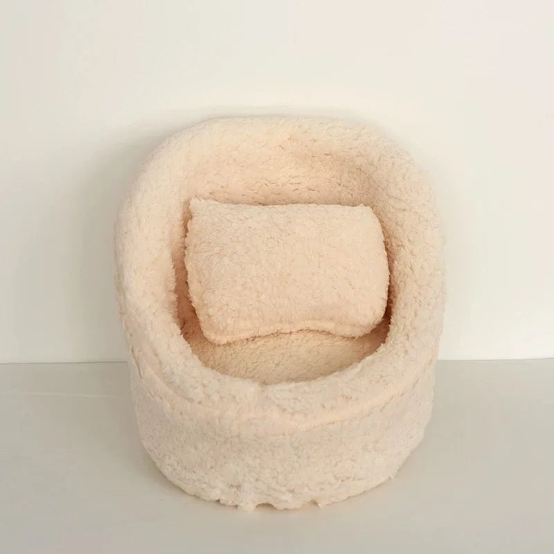 2pcs Baby Posing Sofa Newborn Photography Props Solid Color Soft Chair with Pillow Cushion Sets Studio Baby Photo Accessories