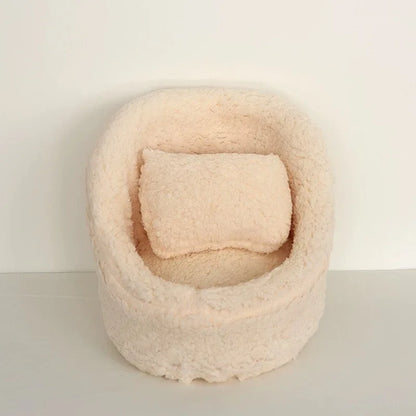 2pcs Baby Posing Sofa Newborn Photography Props Solid Color Soft Chair with Pillow Cushion Sets Studio Baby Photo Accessories