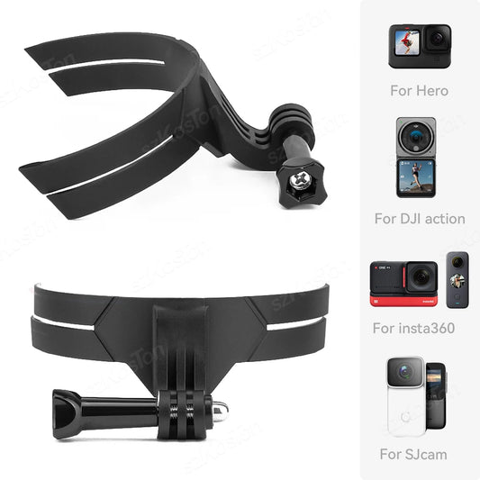 Motorcycle Helmet Chin Mount For DJI OSMO Action 6/5/4/3 GoPro 13 12 11 10 9 8 Full Face Camera Holder Riding Gear Accessory