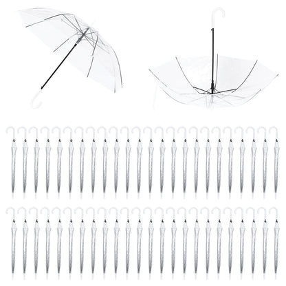 50/32 Pack Large Canopy Umbrella Windproof Waterproof Clear Umbrellas Bulk Auto Open for Bride Groom Photography Golf Outdoor