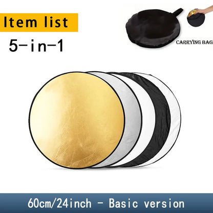 MYOBO 5 in 1 Photography Reflector Board - 30 60 80 110 90*120 60*90 cm Multi Color Fold Photo Studio Light Reflectors Diffuser